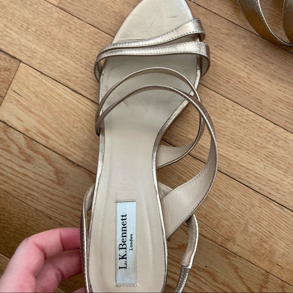 LK Bennett gold metallic strap heels sandals - Picture 5 of 5